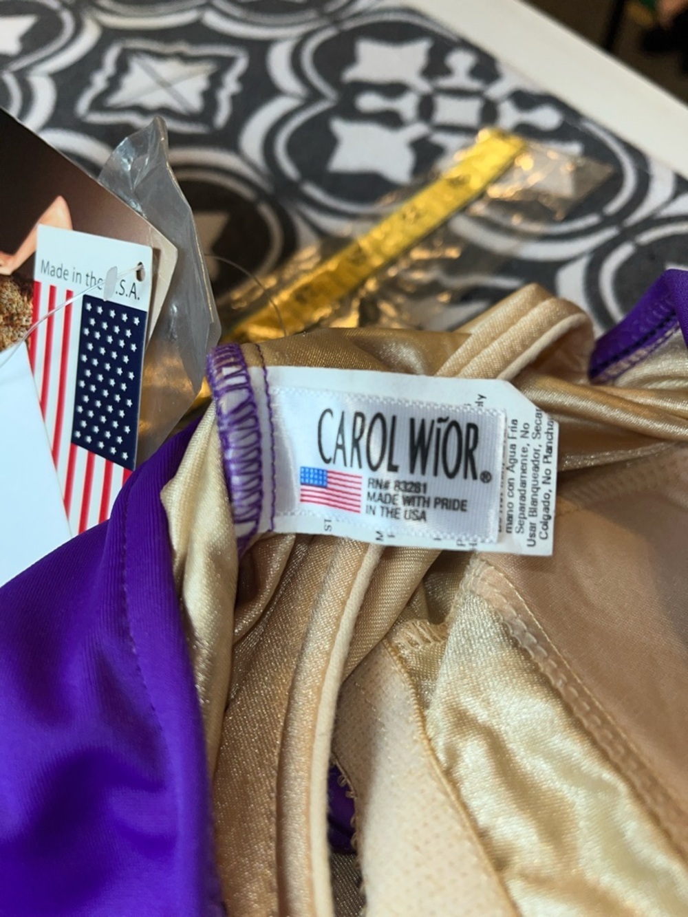 Carol Wior Swimsuit with power mesh lining - Slimsuit  Purple - 24W - NWT - Picture 2 of 7